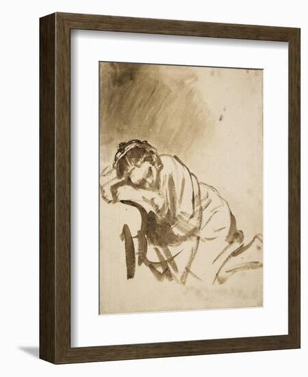 Young Woman Sleeping-Rembrandt van Rijn-Framed Art Print