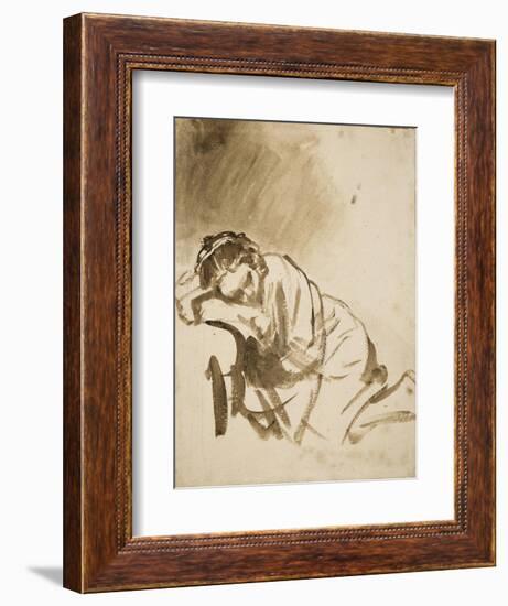 Young Woman Sleeping-Rembrandt van Rijn-Framed Art Print