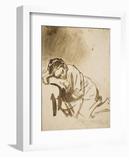 Young Woman Sleeping-Rembrandt van Rijn-Framed Art Print