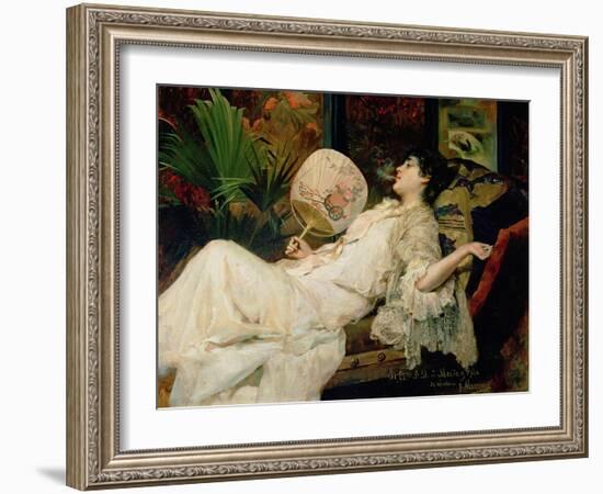 Young Woman Smoking, 1894-Francisco Masriera y Manovens-Framed Giclee Print