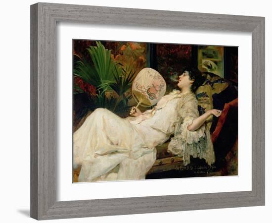 Young Woman Smoking, 1894-Francisco Masriera y Manovens-Framed Giclee Print