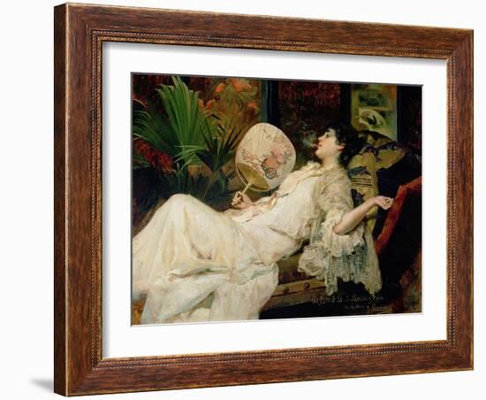 Young Woman Smoking, 1894-Francisco Masriera y Manovens-Framed Giclee Print