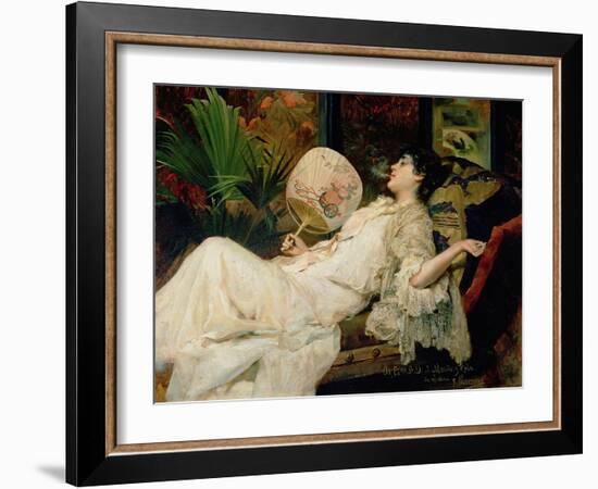 Young Woman Smoking, 1894-Francisco Masriera y Manovens-Framed Giclee Print