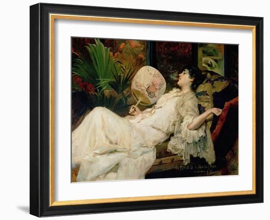 Young Woman Smoking, 1894-Francisco Masriera y Manovens-Framed Giclee Print