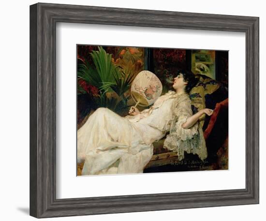 Young Woman Smoking, 1894-Francisco Masriera y Manovens-Framed Giclee Print