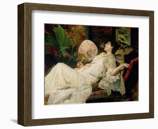 Young Woman Smoking, 1894-Francisco Masriera y Manovens-Framed Giclee Print