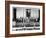 Young Woman Standing on a Diving Board Surrounded by a Group of People Playing-null-Framed Photo