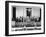 Young Woman Standing on a Diving Board Surrounded by a Group of People Playing-null-Framed Photo