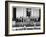 Young Woman Standing on a Diving Board Surrounded by a Group of People Playing-null-Framed Photo