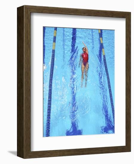 Young Woman Swimming Laps in a Pool-Bill Bachmann-Framed Photographic Print