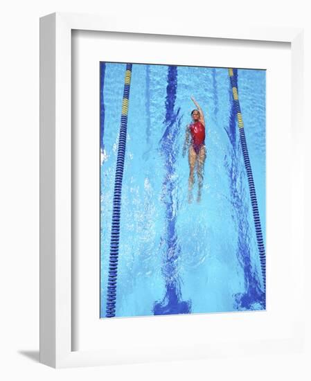 Young Woman Swimming Laps in a Pool-Bill Bachmann-Framed Photographic Print