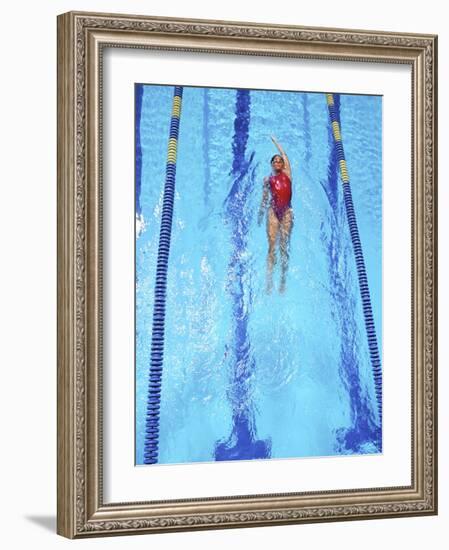 Young Woman Swimming Laps in a Pool-Bill Bachmann-Framed Photographic Print