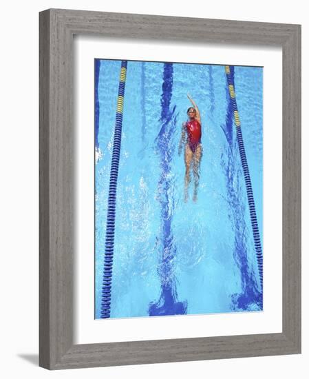 Young Woman Swimming Laps in a Pool-Bill Bachmann-Framed Photographic Print