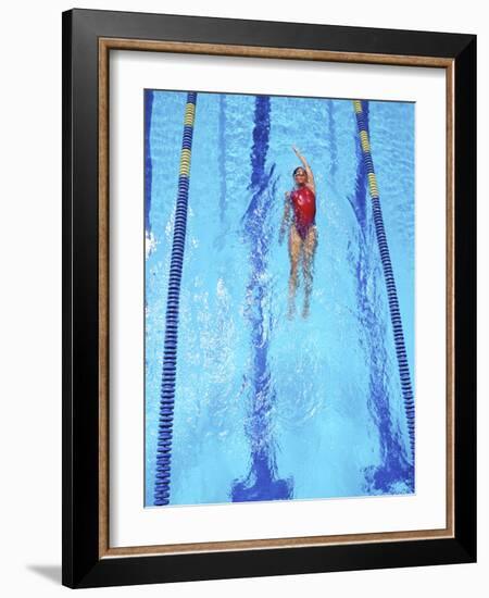 Young Woman Swimming Laps in a Pool-Bill Bachmann-Framed Photographic Print