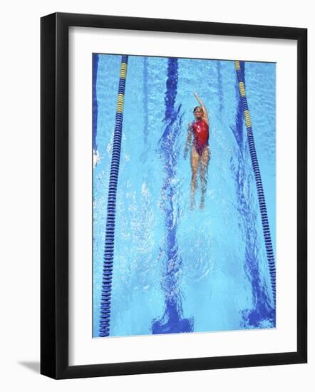 Young Woman Swimming Laps in a Pool-Bill Bachmann-Framed Photographic Print