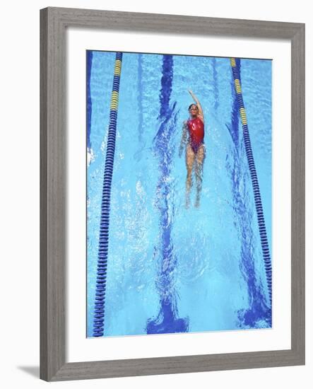 Young Woman Swimming Laps in a Pool-Bill Bachmann-Framed Photographic Print