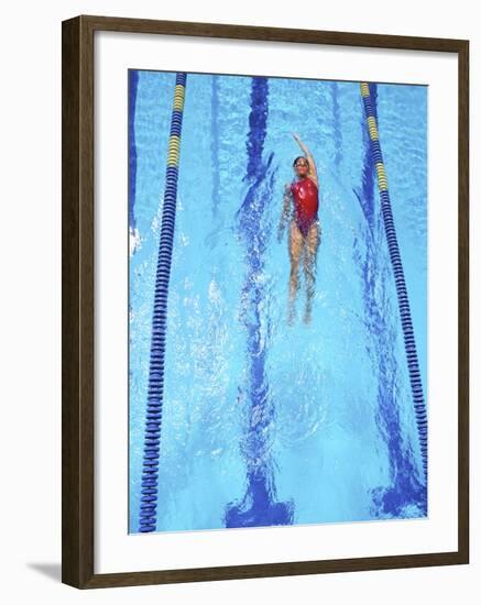 Young Woman Swimming Laps in a Pool-Bill Bachmann-Framed Photographic Print