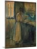 Young Woman Washing Herself, 1896 (Oil on Wood)-Edvard Munch-Mounted Giclee Print