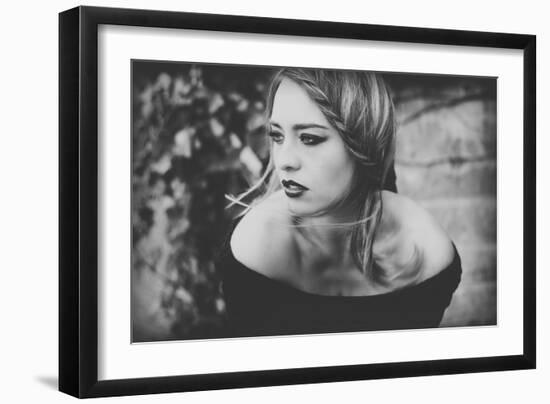 Young Woman Wearing a Black Dress-Sabine Rosch-Framed Photographic Print