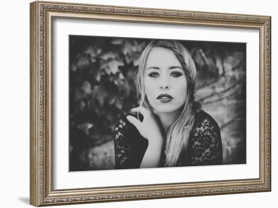 Young Woman Wearing a Black Dress-Sabine Rosch-Framed Photographic Print