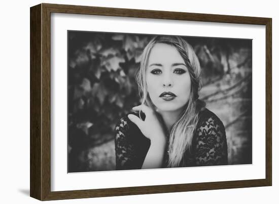 Young Woman Wearing a Black Dress-Sabine Rosch-Framed Photographic Print