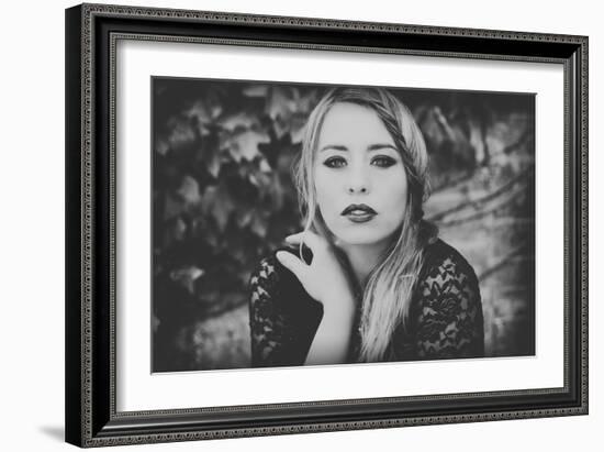 Young Woman Wearing a Black Dress-Sabine Rosch-Framed Photographic Print