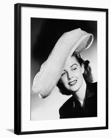 Young Woman with a Big White Hat-null-Framed Photo