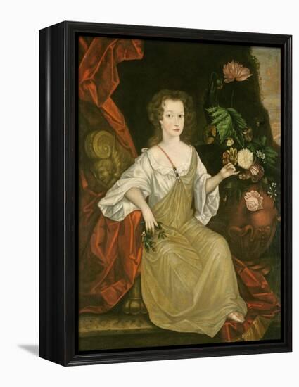 Young woman with a butterfly, c.1710-American School-Framed Premier Image Canvas