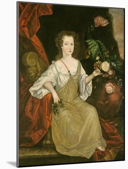 Young woman with a butterfly, c.1710-American School-Mounted Giclee Print