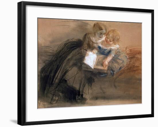 Young Woman with a Child, Between 1844 and 1850-Adolph Friedrich von Menzel-Framed Giclee Print