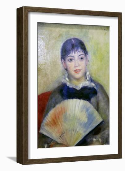 Young Woman with a Fan, 1880-Pierre-Auguste Renoir-Framed Giclee Print