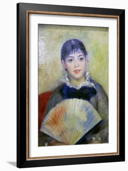 Young Woman with a Fan, 1880-Pierre-Auguste Renoir-Framed Giclee Print