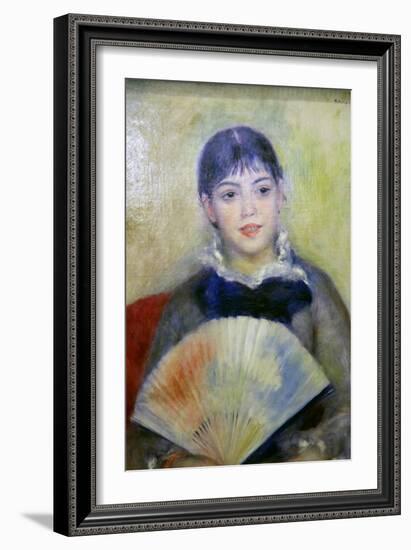 Young Woman with a Fan, 1880-Pierre-Auguste Renoir-Framed Giclee Print