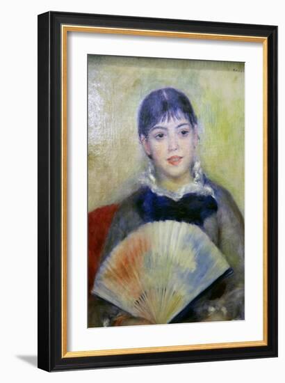 Young Woman with a Fan, 1880-Pierre-Auguste Renoir-Framed Giclee Print