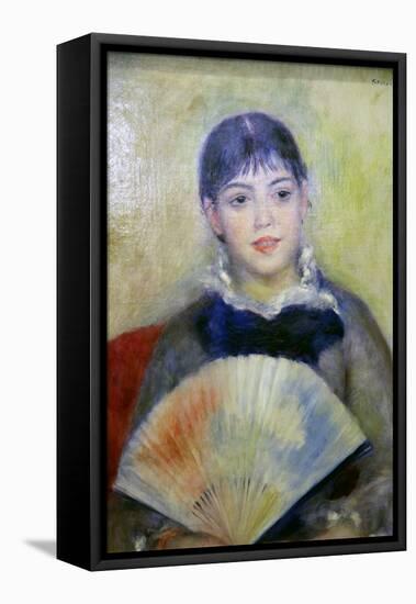 Young Woman with a Fan, 1880-Pierre-Auguste Renoir-Framed Premier Image Canvas