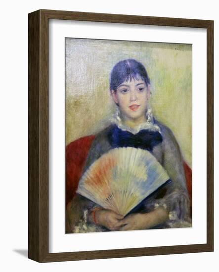 Young Woman with a Fan, 1880-Pierre-Auguste Renoir-Framed Giclee Print