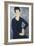 Young Woman with a Fringe or Young Seated Woman in Blue Dress, 1918-Amedeo Modigliani-Framed Giclee Print