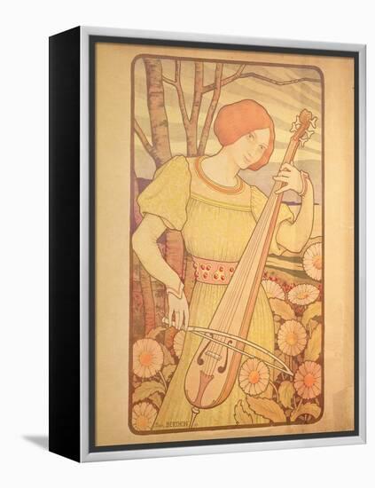 Young Woman with a Lute-Paul Berthon-Framed Premier Image Canvas