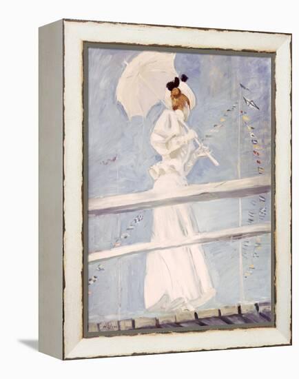 Young Woman with a Parasol on a Jetty-Paul Cesar Helleu-Framed Premier Image Canvas