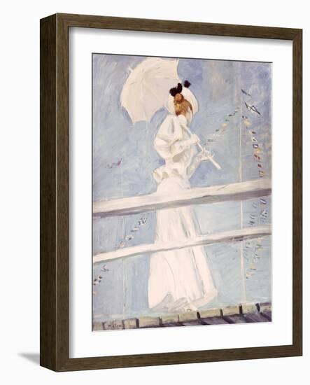 Young Woman with a Parasol on a Jetty-Paul Cesar Helleu-Framed Giclee Print