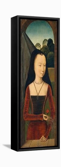 Young Woman with a Pink, c.1485-90-Hans Memling-Framed Premier Image Canvas