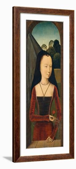 Young Woman with a Pink, c.1485-90-Hans Memling-Framed Giclee Print