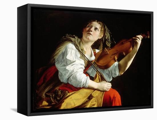 Young Woman with a Violin, c.1612-Orazio Gentileschi-Framed Premier Image Canvas