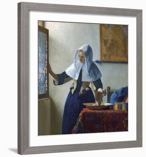 Young Woman with a Water Pitcher-Jan Vermeer-Framed Premium Giclee Print