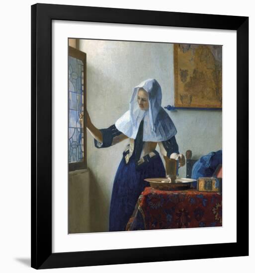 Young Woman with a Water Pitcher-Jan Vermeer-Framed Premium Giclee Print