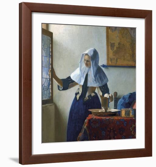 Young Woman with a Water Pitcher-Jan Vermeer-Framed Premium Giclee Print
