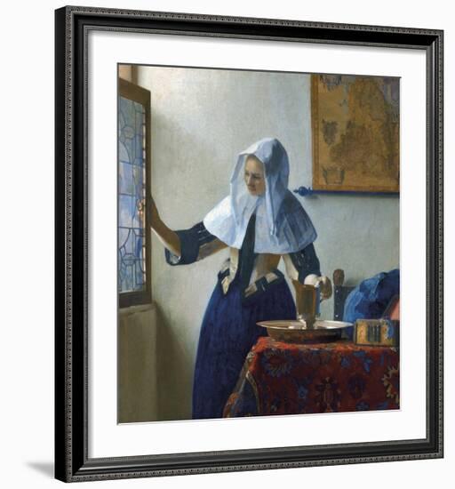 Young Woman with a Water Pitcher-Jan Vermeer-Framed Premium Giclee Print