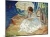 Young Woman with an Umbrella, Saint Maxime; Jeune Fille a L'Ombrelle Saint-Maxime, C.1918-Henri Lebasque-Mounted Giclee Print