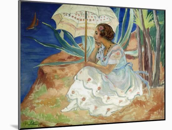 Young woman with an Umbrella, Saint Maxime-Henri Lebasque-Mounted Giclee Print