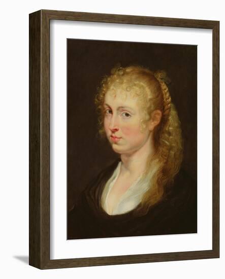 Young Woman with Curly Hair, C.1618-20 (Oil on Panel)-Peter Paul Rubens-Framed Giclee Print